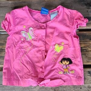 NICKOLEODEON  / DORA SZ 4T VGUC PINK w/ DORA print s/s T-shirt ((Dated 2003))